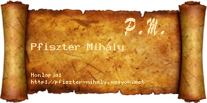 Pfiszter Mihály névjegykártya