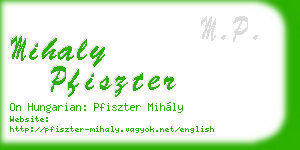 mihaly pfiszter business card